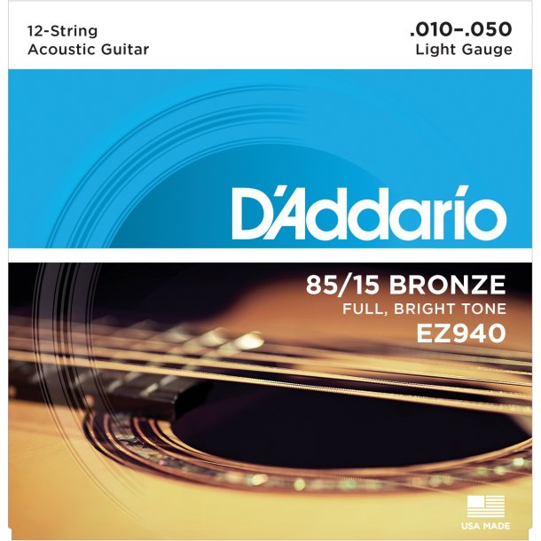 D'Addario EZ940, .010-.047 (12-string set)